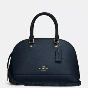 Coach Black Mini Sierra Dome Satchel Crossbody Top Handle Bag